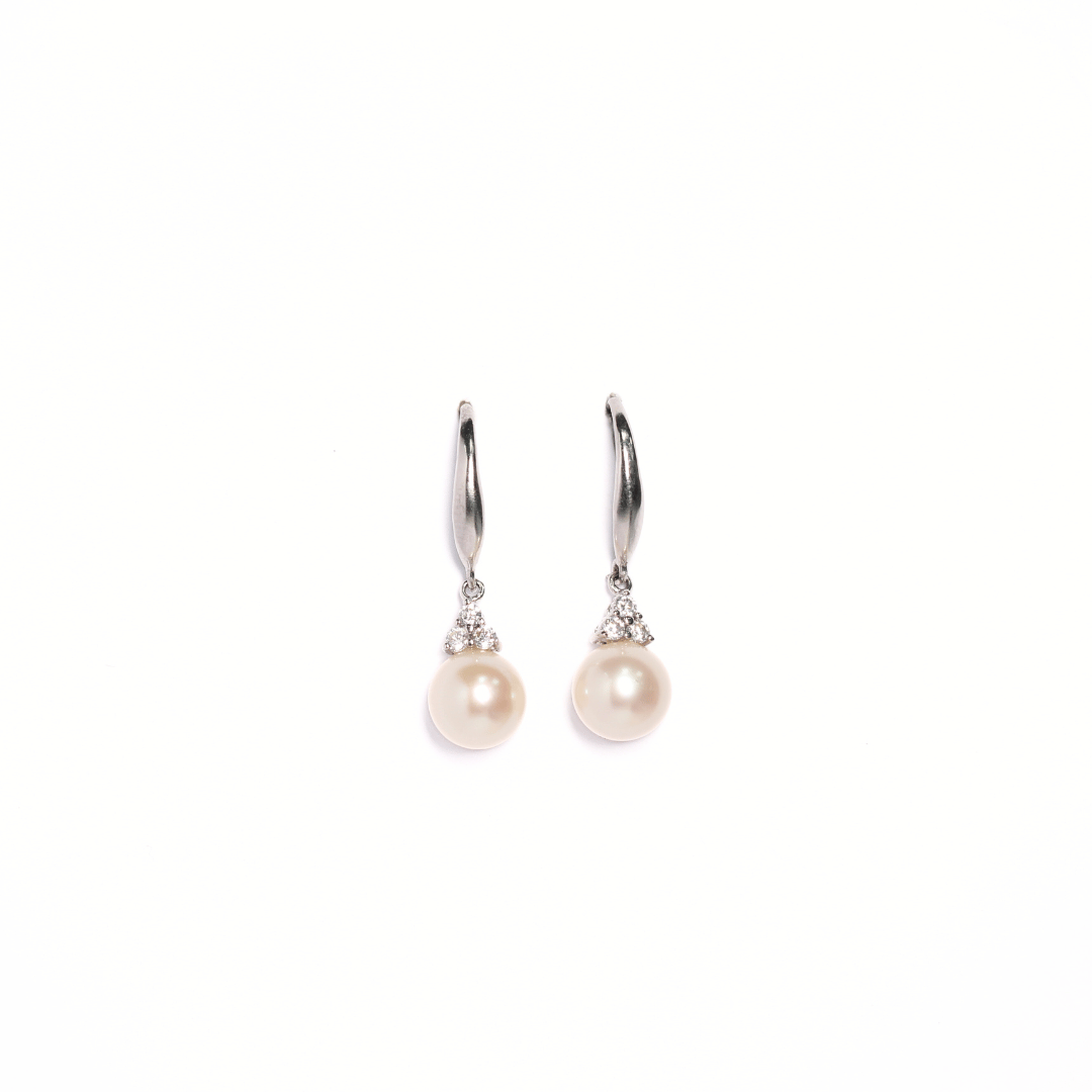 Sterling Silver Fresh Water Pearl Earrings 7.5-8MM