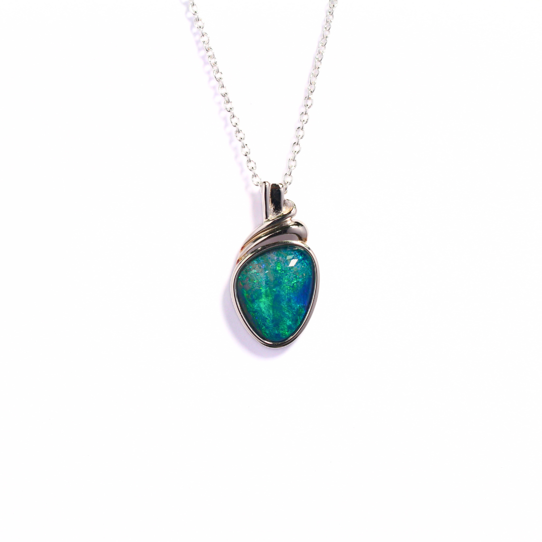 Sterling Silver Triplet Opal Pendant