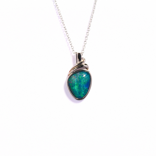 Sterling Silver Triplet Opal Pendant